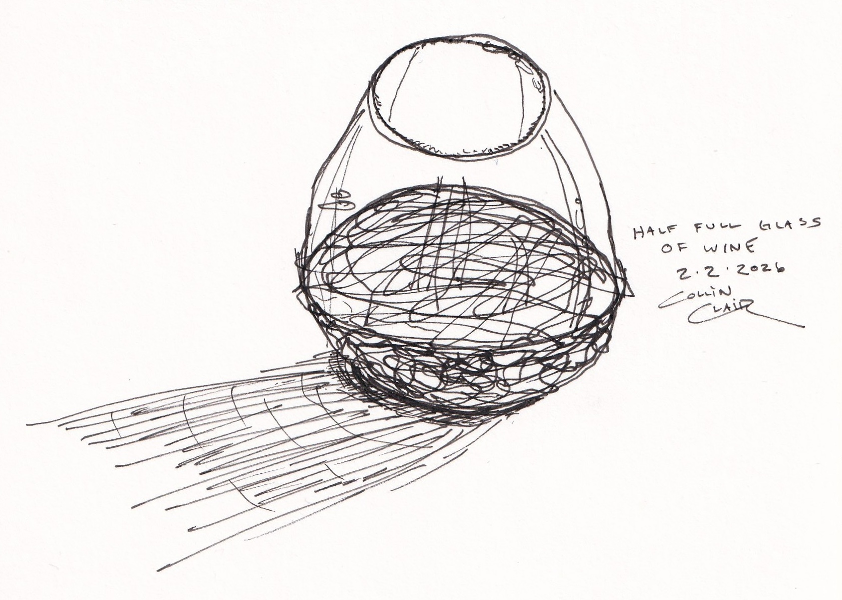 half full glass of wine